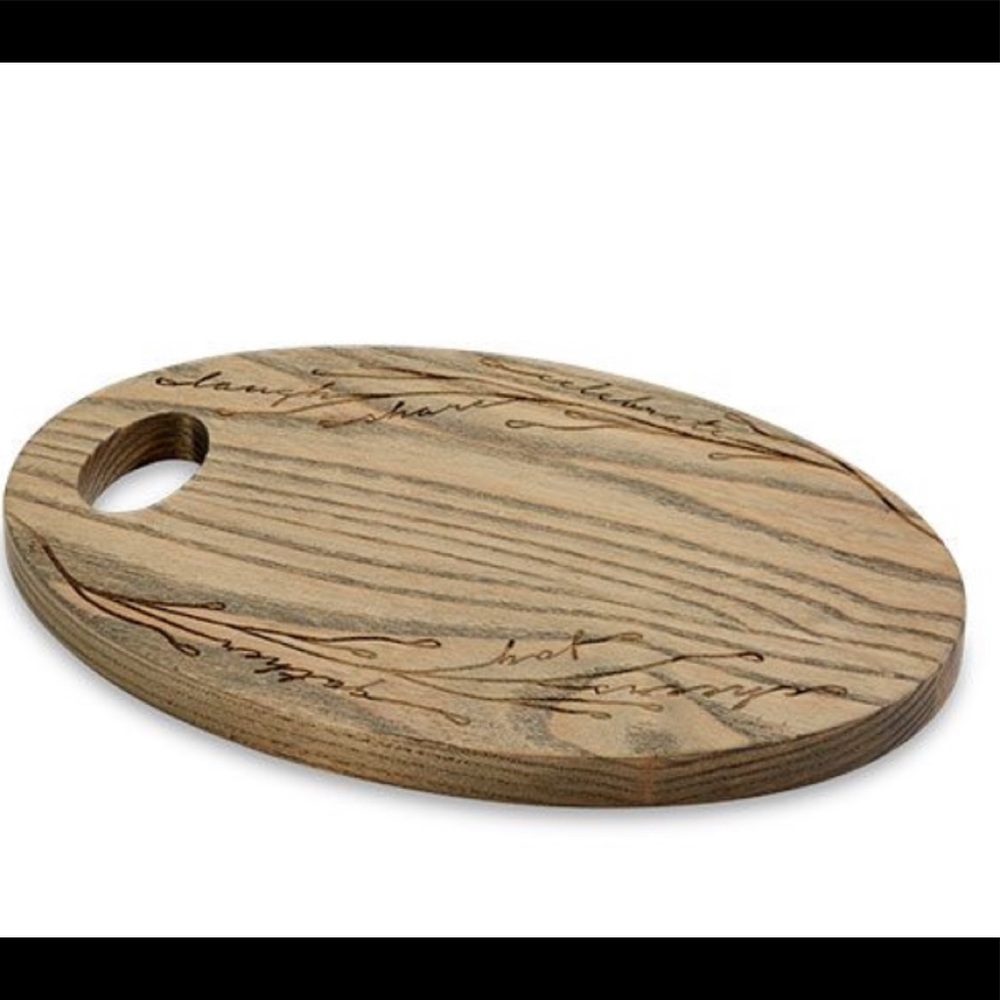 Pampered Chef ~ Ash Wood ~ Serving Board ~ Laugh ~Share~Celebrate~Cheers~Joy